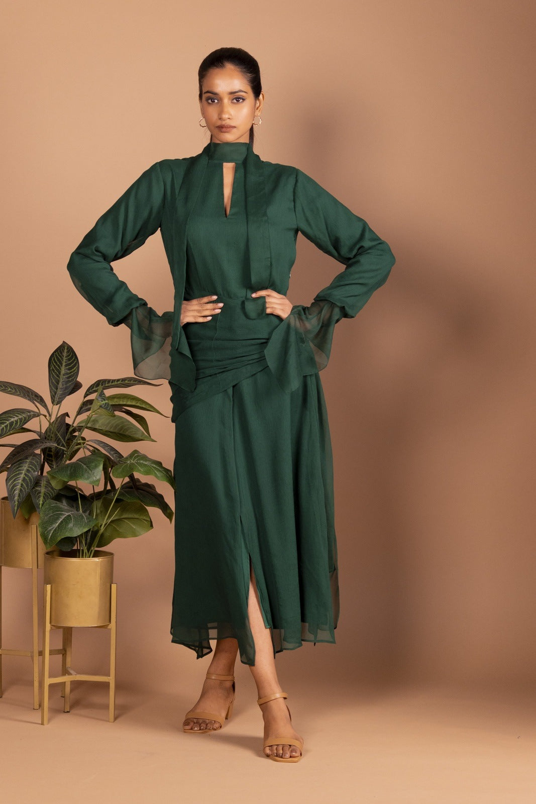 Emerald Flair Stole Dress
