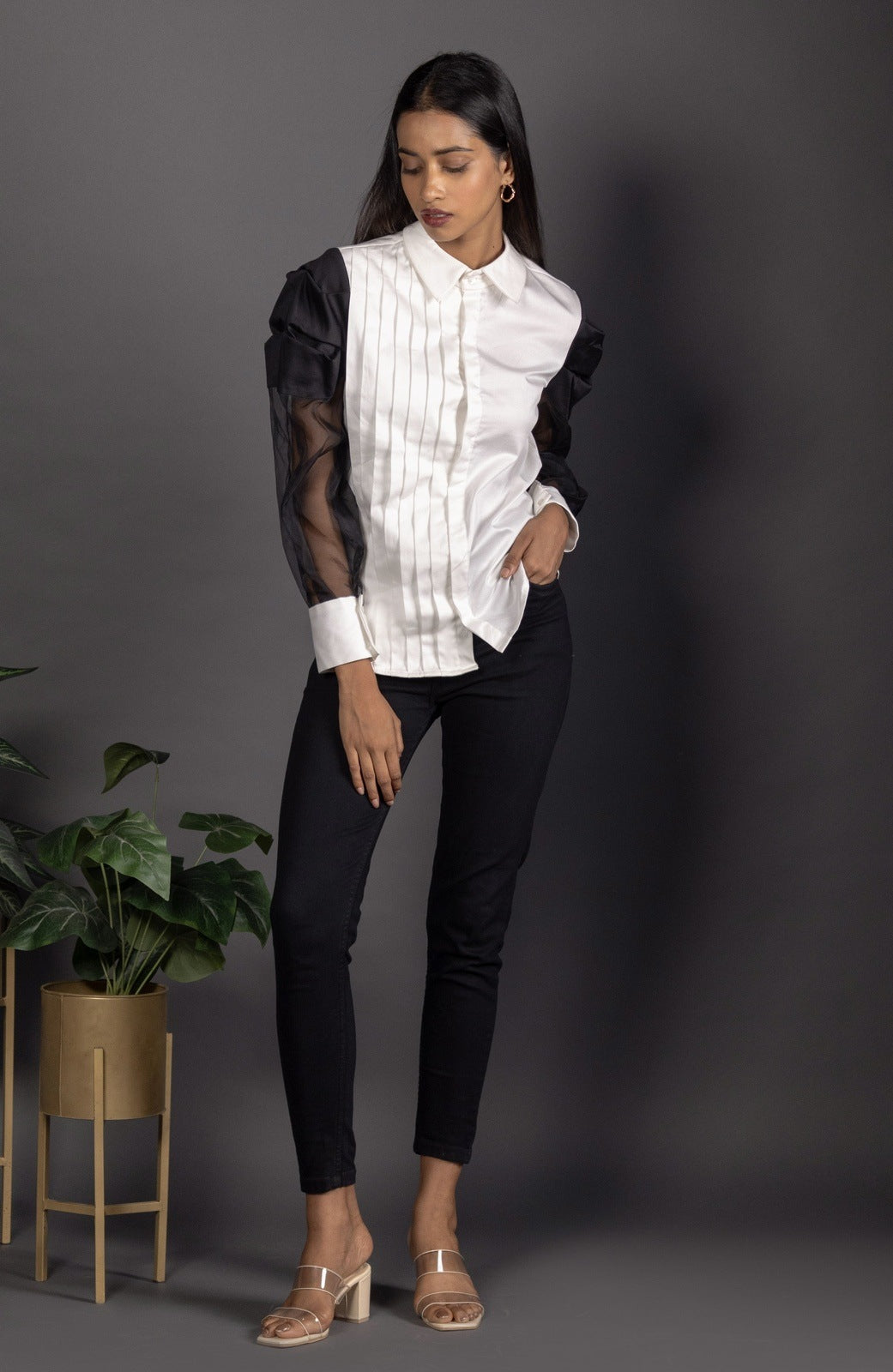 Organza Whisper Pintuck Shirt